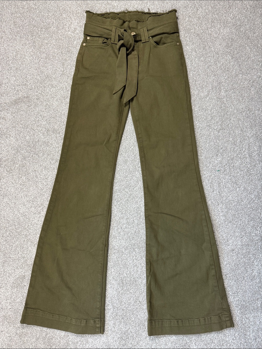 7 FOR ALL MANKIND GREENT BELTED JEANS STRETCH WOMEN'S SIZE 26 BOOT